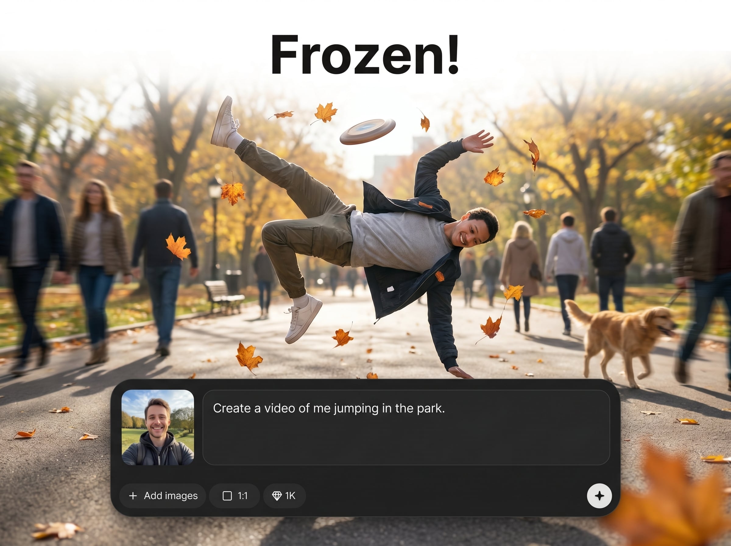 Realistic freeze-frame effect