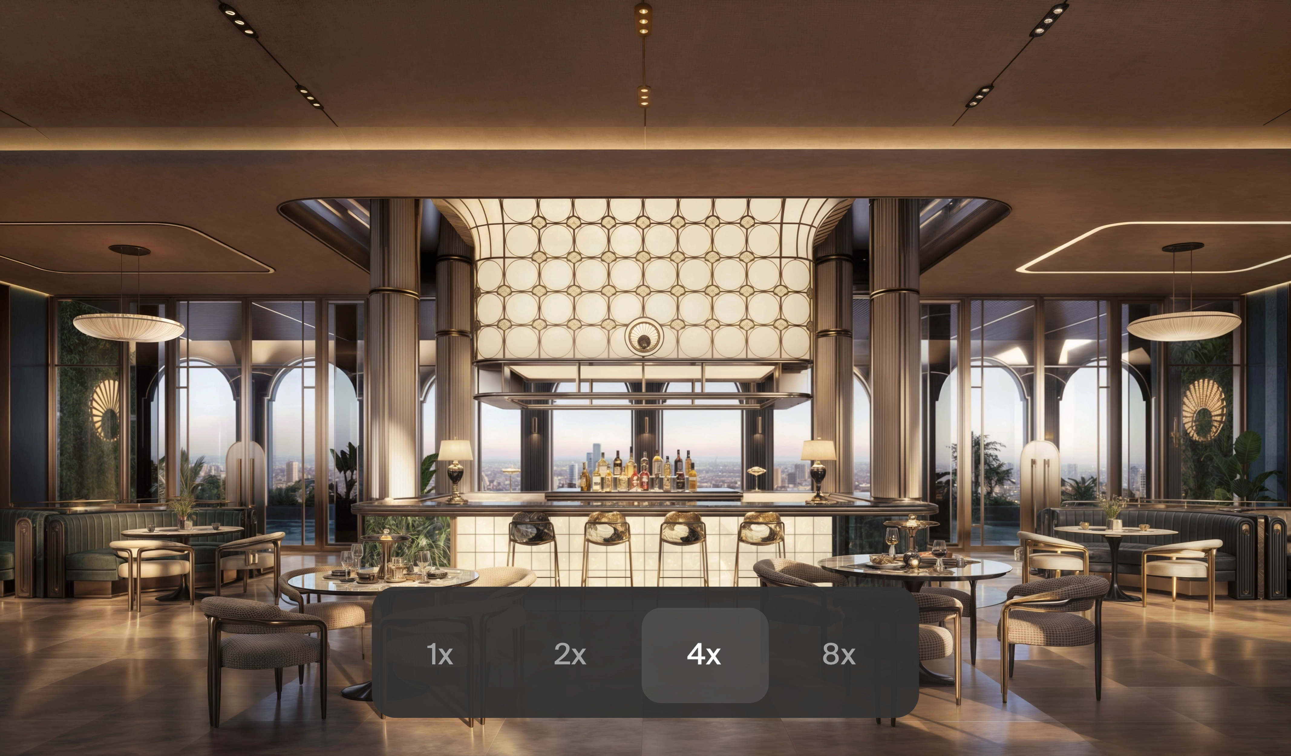 AI upscaled lounge